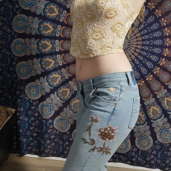 Embroidered Funky Boho Jeans - Picture 2 of 8